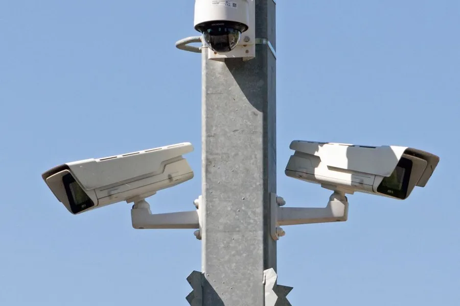 Pole-mounted security cameras